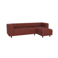ECKSOFA Tove Terrakotta Cord - Ottomane rechts - Terracotta/Schwarz, Holz/Kunststoff (240/142cm) - S-Style Möbel