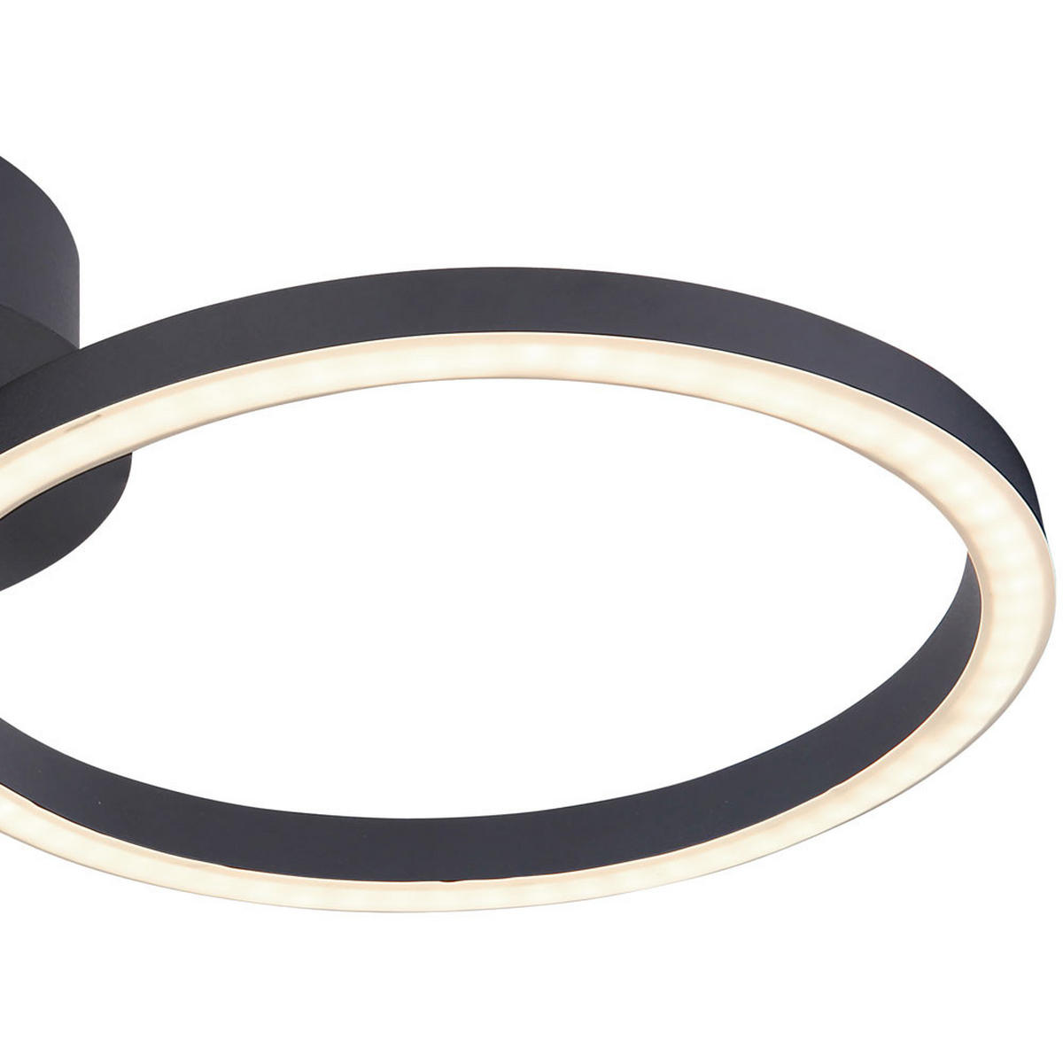 LED DECKENLEUCHTE Ring Design Schwarz - Schwarz, Metall (49/25/7.2cm) - Globo Lighting