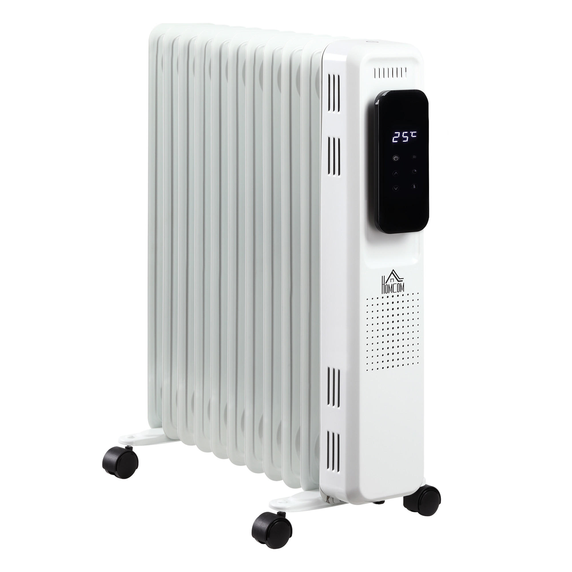 HEIZKÖRPER, 2500W, 3 Heizstufen 24-Stunden-Timing, Weiß, Stahl - Weiß, Kunststoff/Metall (24/63/50.5cm) - HOMCOM