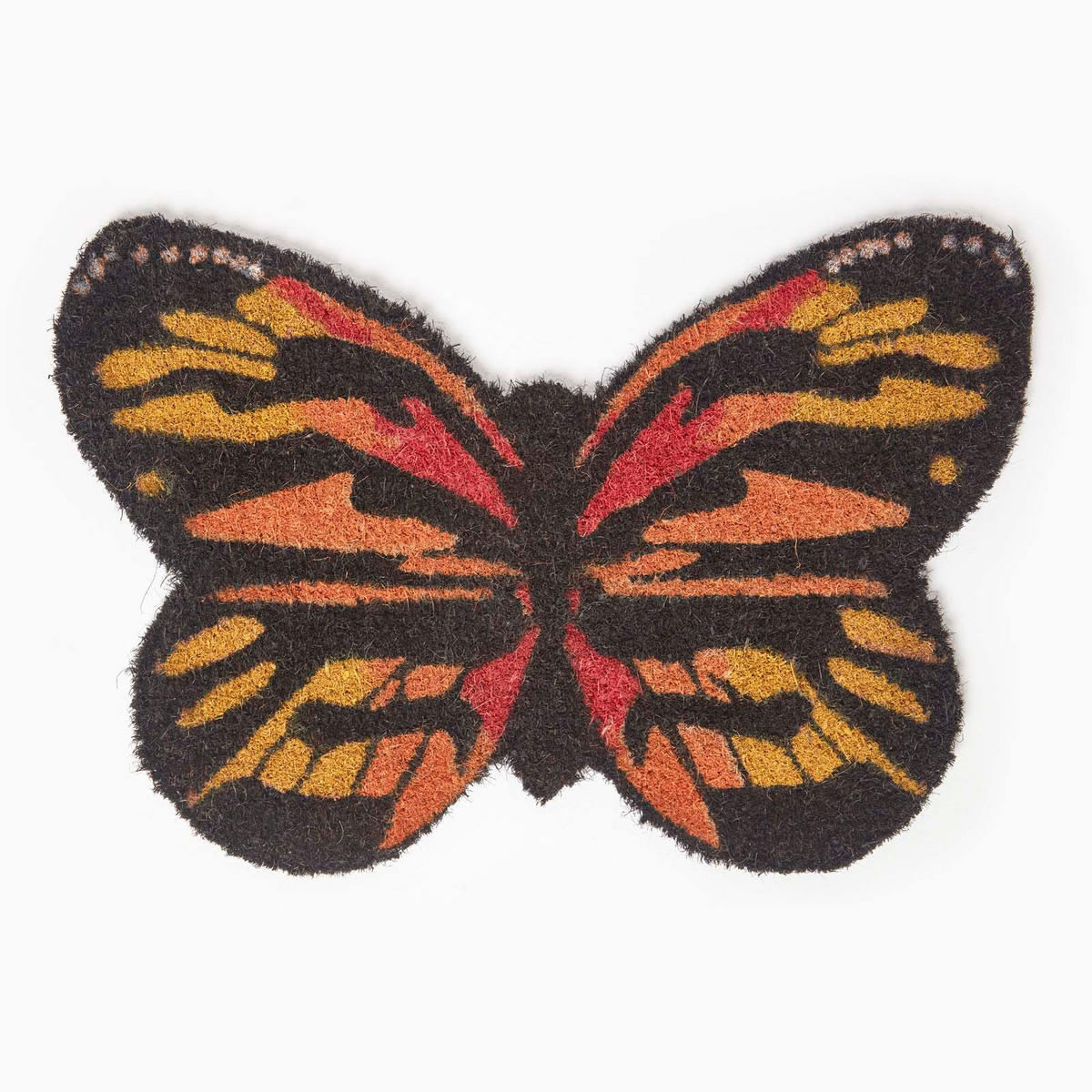 FUSSMATTE Schmetterling, Kokos 40/60 cm - Multicolor, Naturmaterialien (40/60cm) - Homescapes