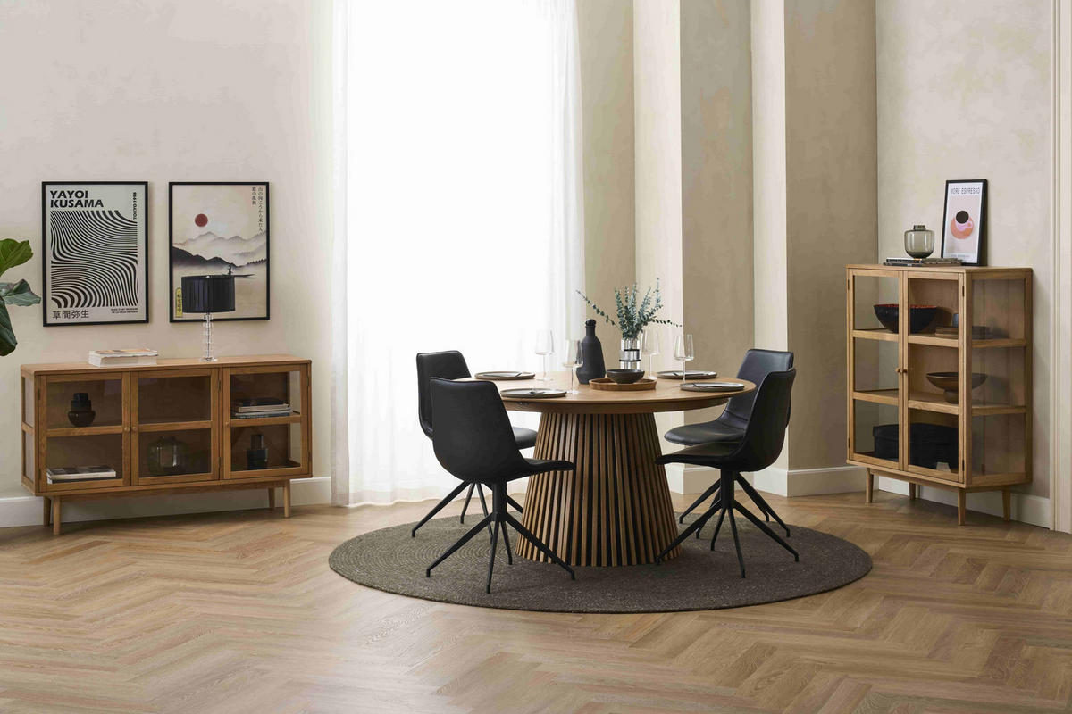 SIDEBOARD Eiche massiv - Eichefarben/Braun, Holz/Holzwerkstoff (137/80/40cm) - Furnhouse
