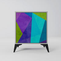 SIDEBOARD COLD SHOWCASE, Grau, 57,5x42x70,5 cm, Schwarze Metall-Sternfüße - Multicolor/Schwarz, Holzwerkstoff/Metall (57.5/70.5/42cm) - SpaceRebels