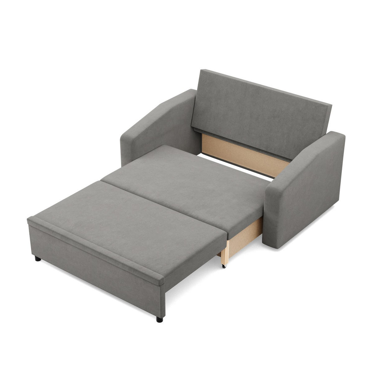 SOFA 2-SITZER MIT SCHLAFFUNKTION NEO, Hellgrau - Grau, Textil (148/90/87cm)