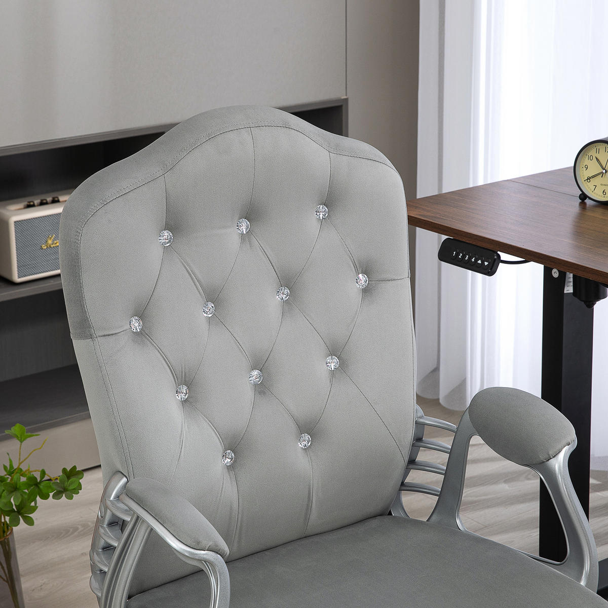 BÜROSTUHL Ergonomisch Schreibtischstuhl mit Wippfunktion für Home Office, Grau - Hellgrau, Kunststoff (61/114/61cm) - Vinsetto