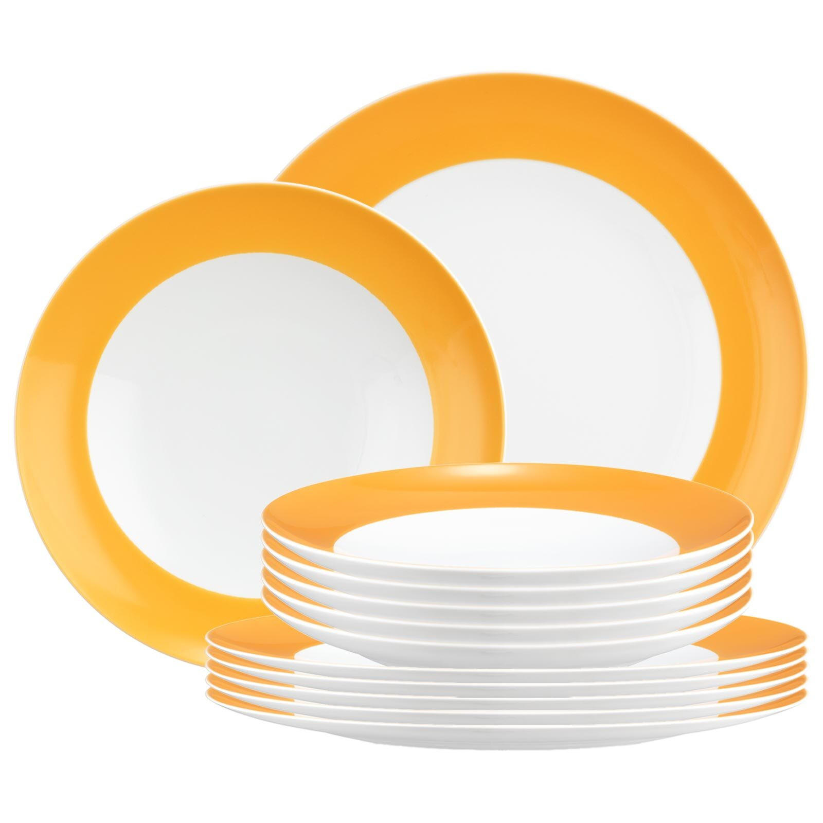 TAFELSERVICE Liberty Pure Colors Mango Orange 12er Set - Orange, Keramik (1/1/1cm) - Seltmann Weiden