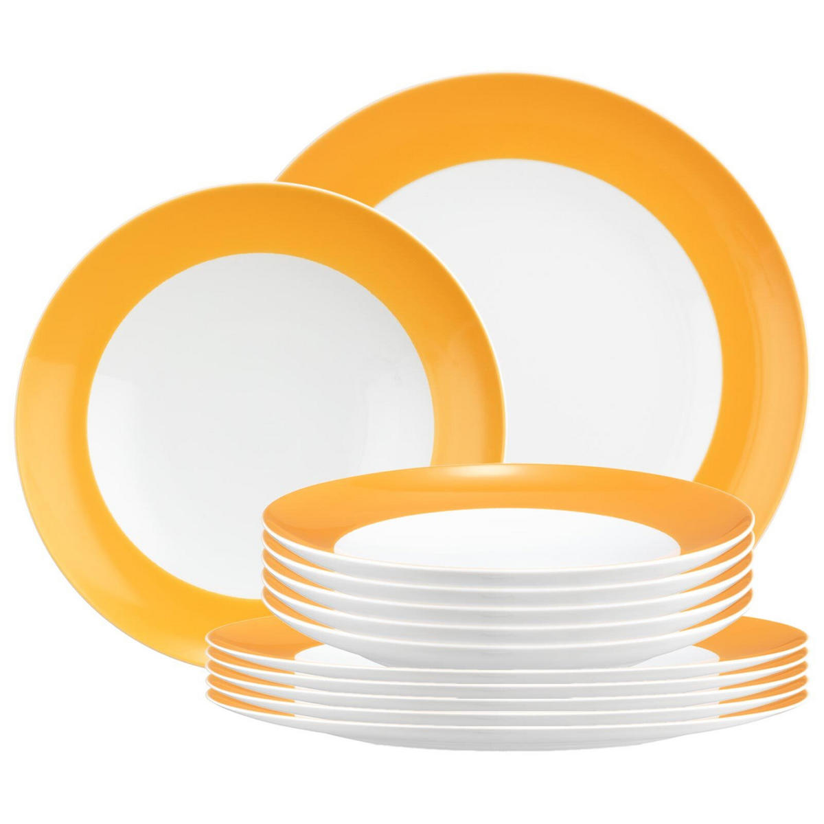 TAFELSERVICE Liberty Pure Colors Mango Orange 12er Set - Orange, Keramik (1/1/1cm) - Seltmann Weiden
