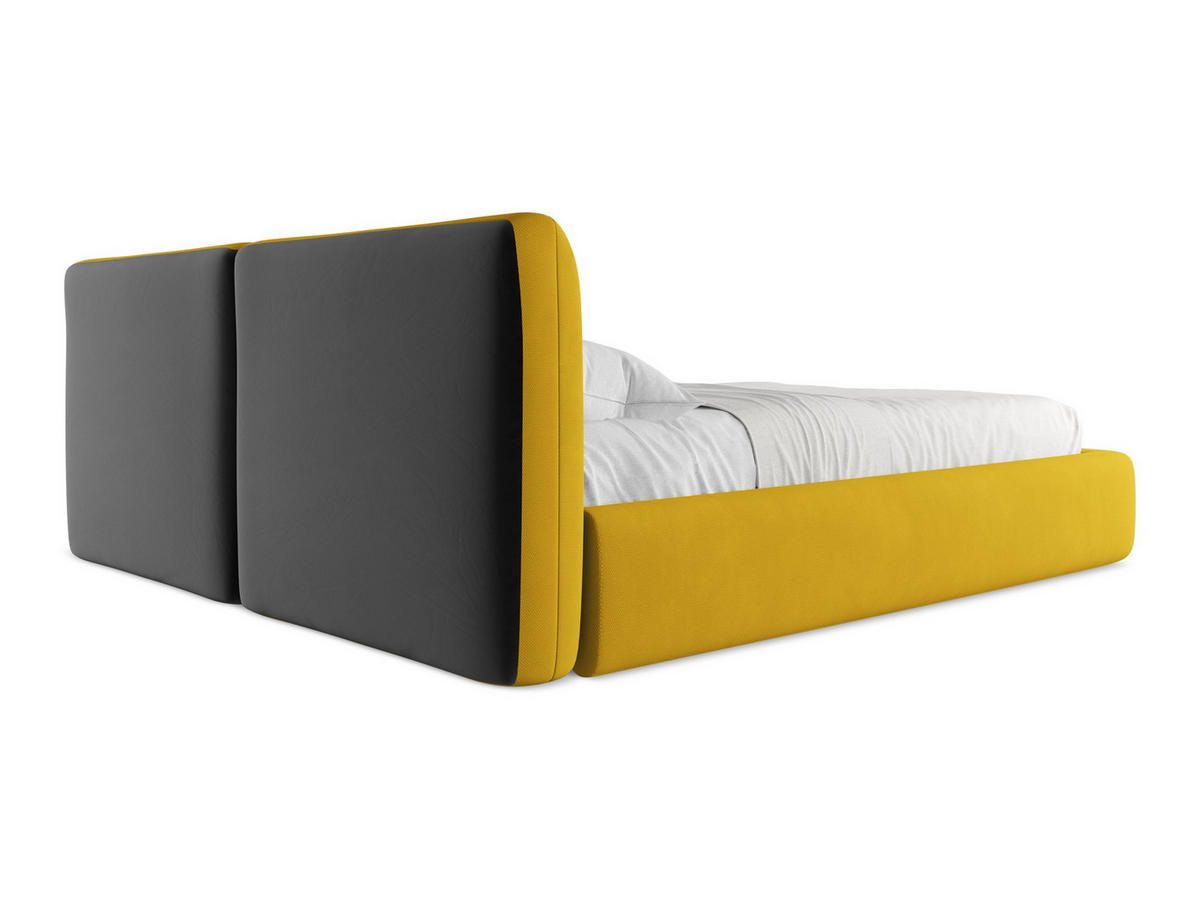 POLSTERBETT mit Bettkasten und Lattenrost 200x228 Gelb - Currygelb/Gelb, Kunststoff/Textil (180/200cm) - Makamii