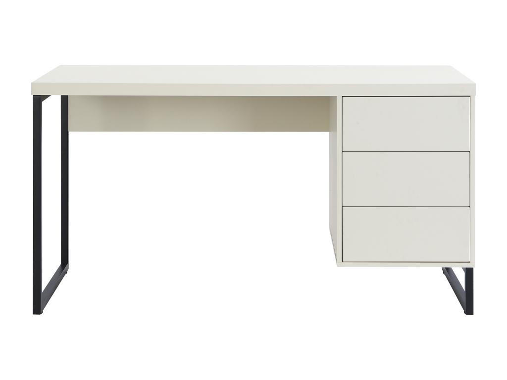 SCHREIBTISCH mit 3 Schubladen - MDF & Metall - Beige & Schwarz - TIMFIA - Beige, Holz (140/60/75cm) - Pascal Morabito