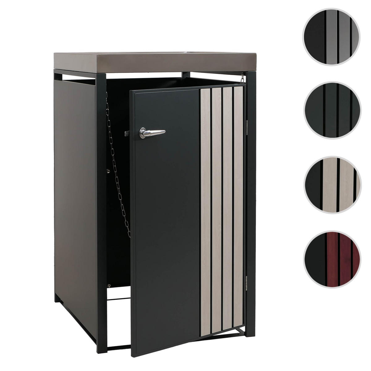 1ER-MÜLLTONNENVERKLEIDUNG Anthrazit, Hellbraun - Hellbraun/Anthrazit, Metall (68/125/84cm) - MCW