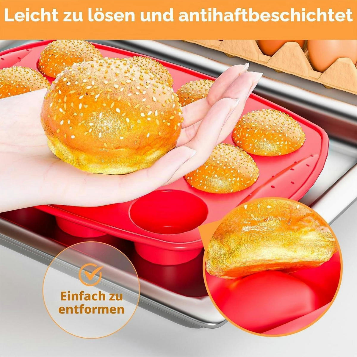 MUFFINBACKFORM 2-teiliges Set Silikon mit Spatel - Rot, Kunststoff (20.5/3/29.5cm)
