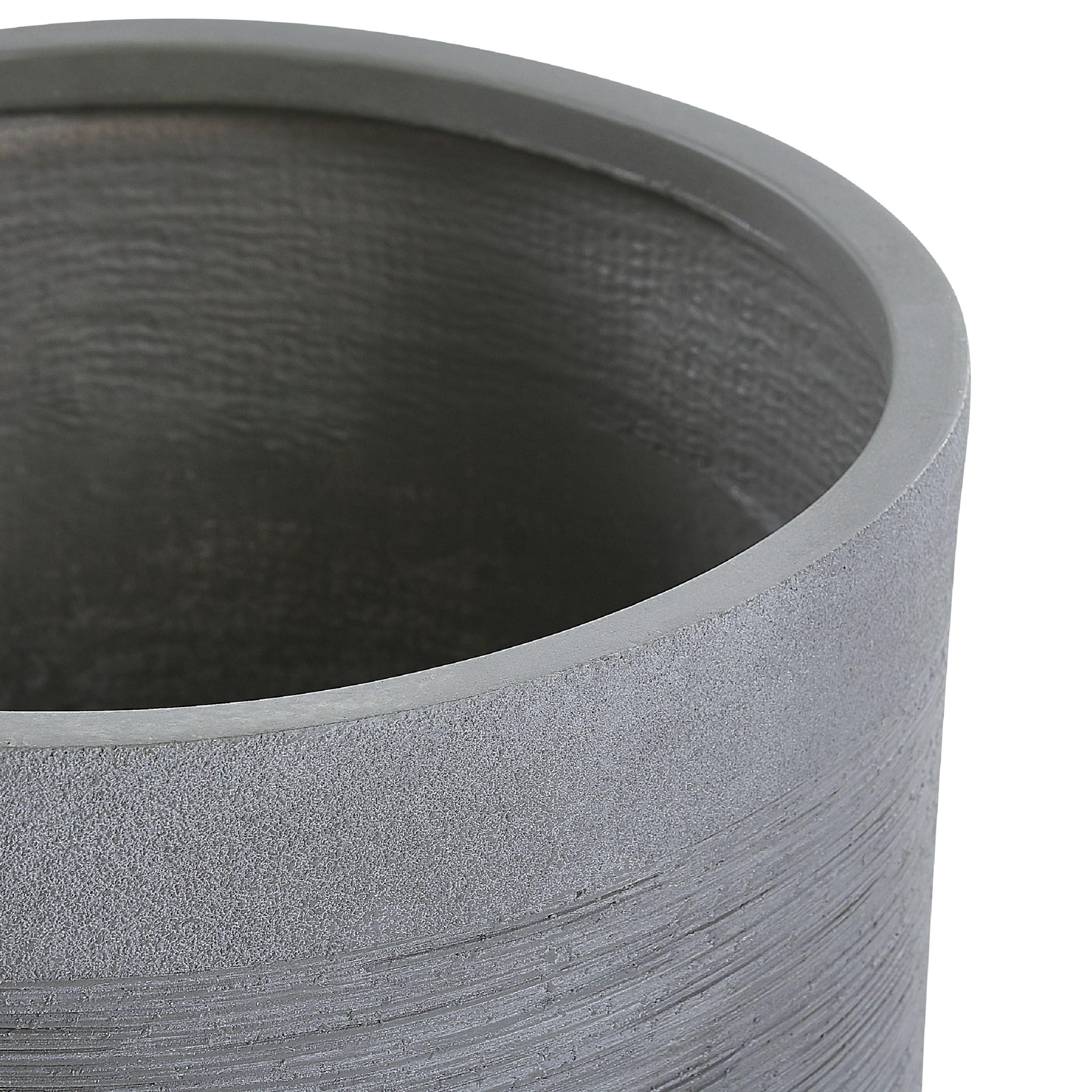 BLUMENTOPF grau rund 42/42/41 cm Samos - Grau, Naturmaterialien (41cm) - Beliani