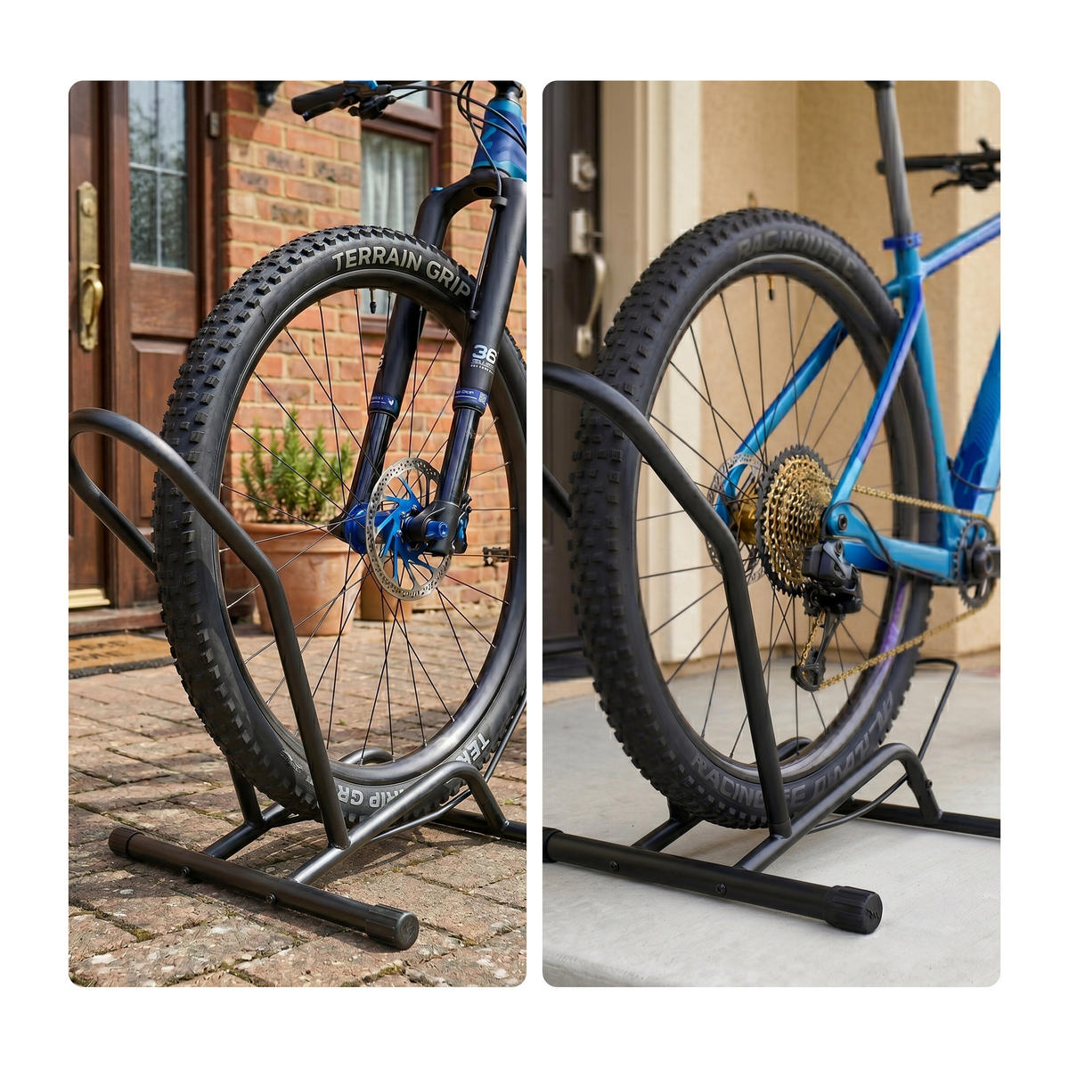 FAHRRADSTÄNDER Schwarz Boden 16-29 Zoll - Schwarz, Metall (44.5/38/41.5cm) - Relaxdays
