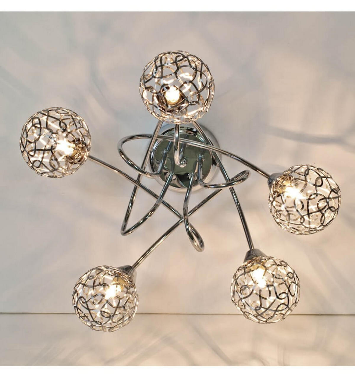 DECKENLEUCHTE Aphyse, Silber/Chrom, 45cm - Chromfarben, Metall (45/45/28cm) - KOSILUM