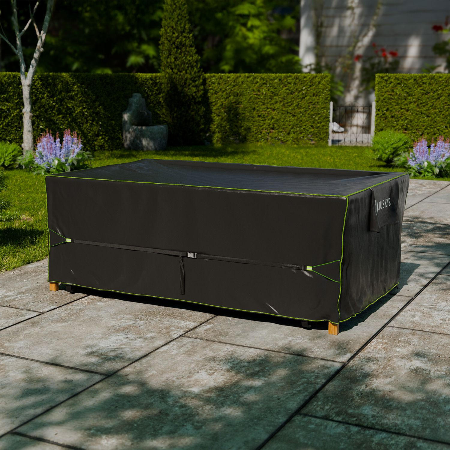 GARTENMÖBELABDECKUNG CoverSafe Pro schwarz - Schwarz, Kunststoff (140/75/220cm) - Juskys