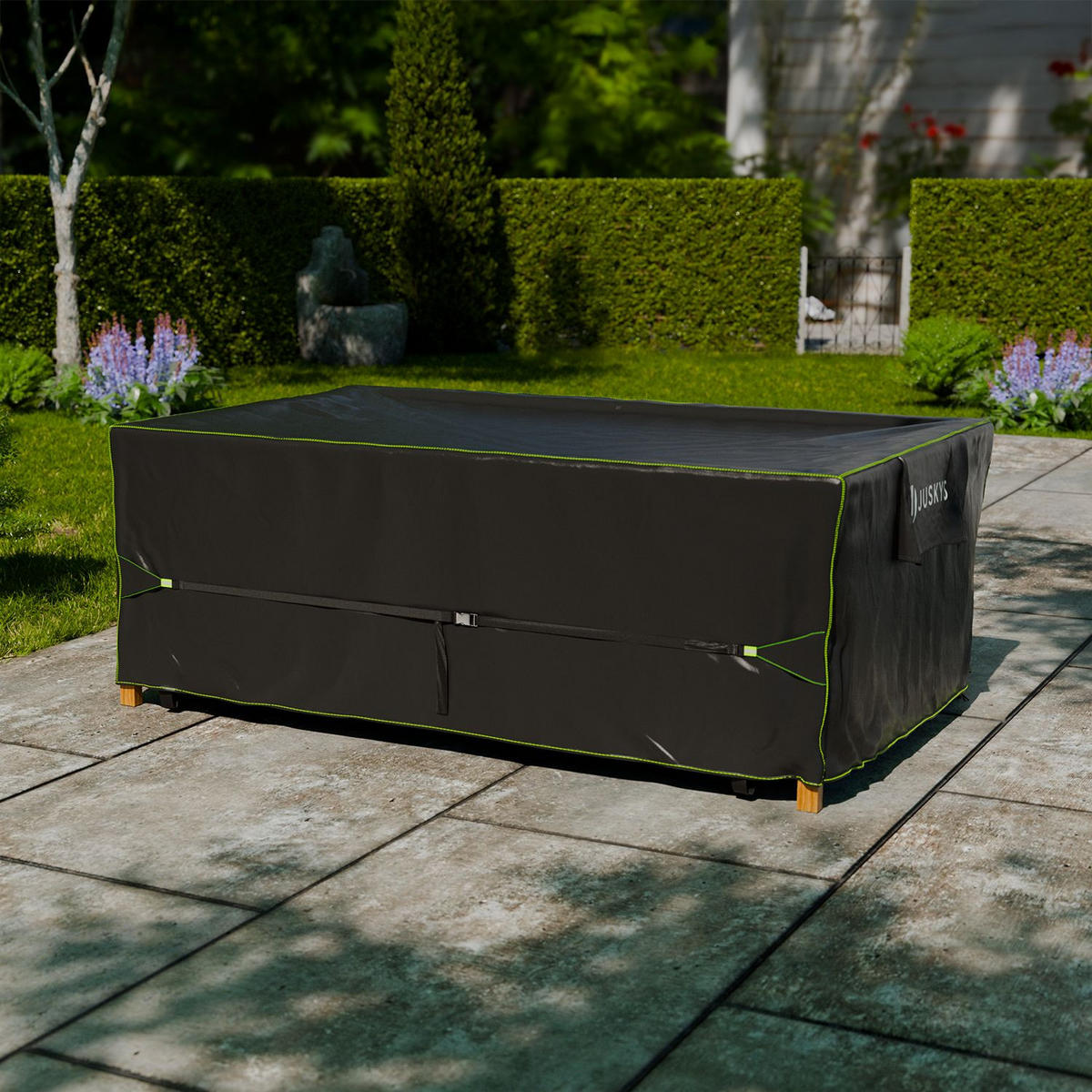 GARTENMÖBELABDECKUNG CoverSafe Pro schwarz - Schwarz, Kunststoff (140/75/220cm) - Juskys