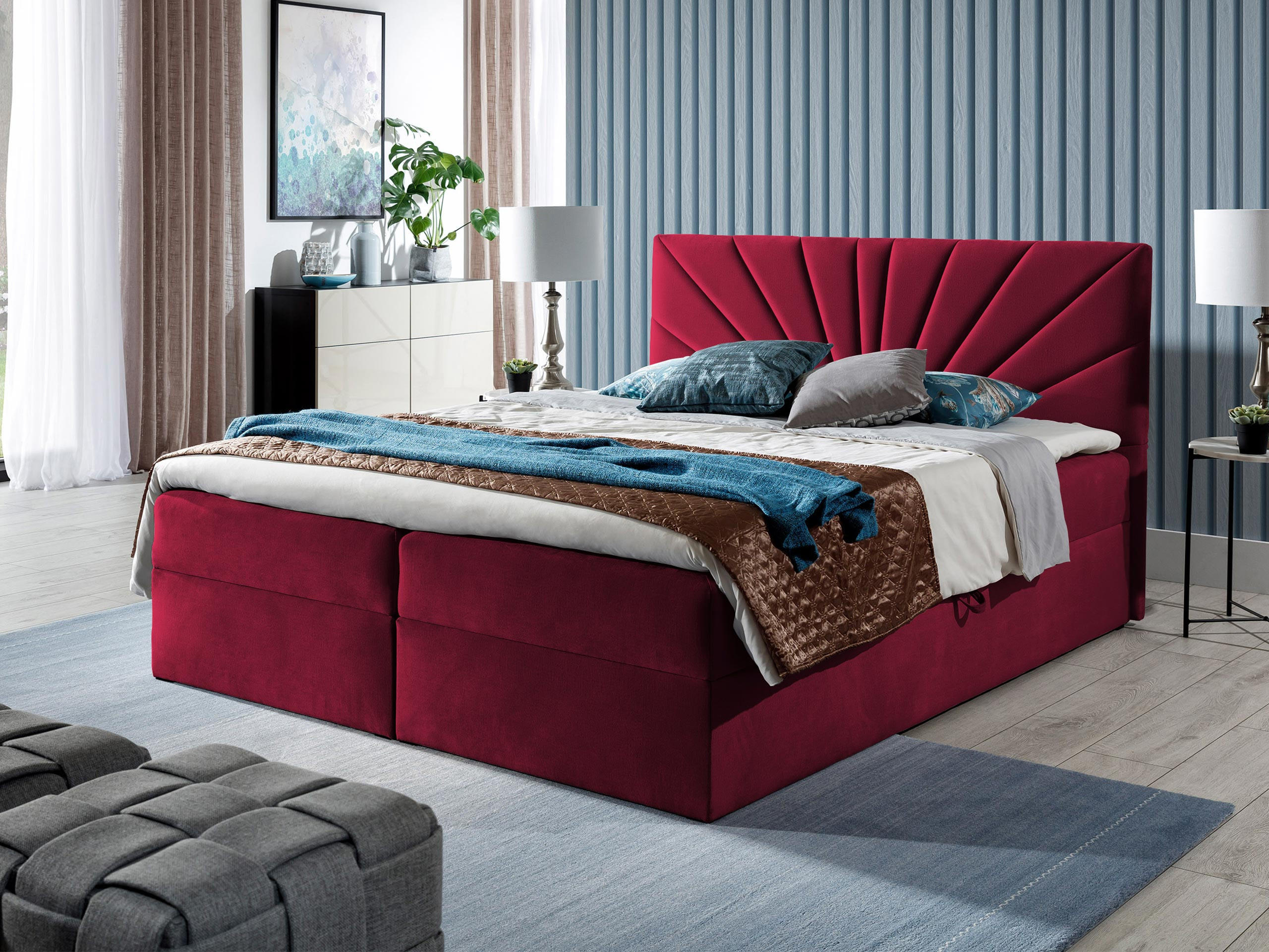 BOXBETT Top 4 - Rot, Holz (140/200cm) - MIRJAN24