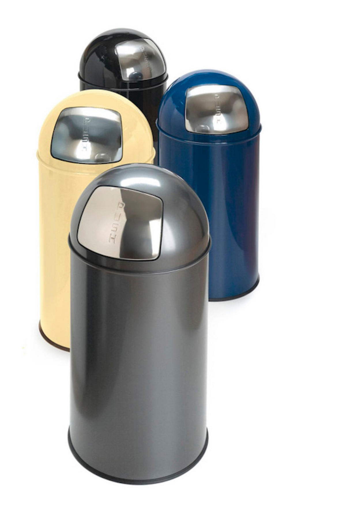 MÜLLEIMER Mit Pushdeckel & Inneneimer Aus Metall 40 Liter 74 x 34 x 34 cm Schwarz - Silberfarben/Schwarz, Metall (34/74/34cm) - PROREGAL