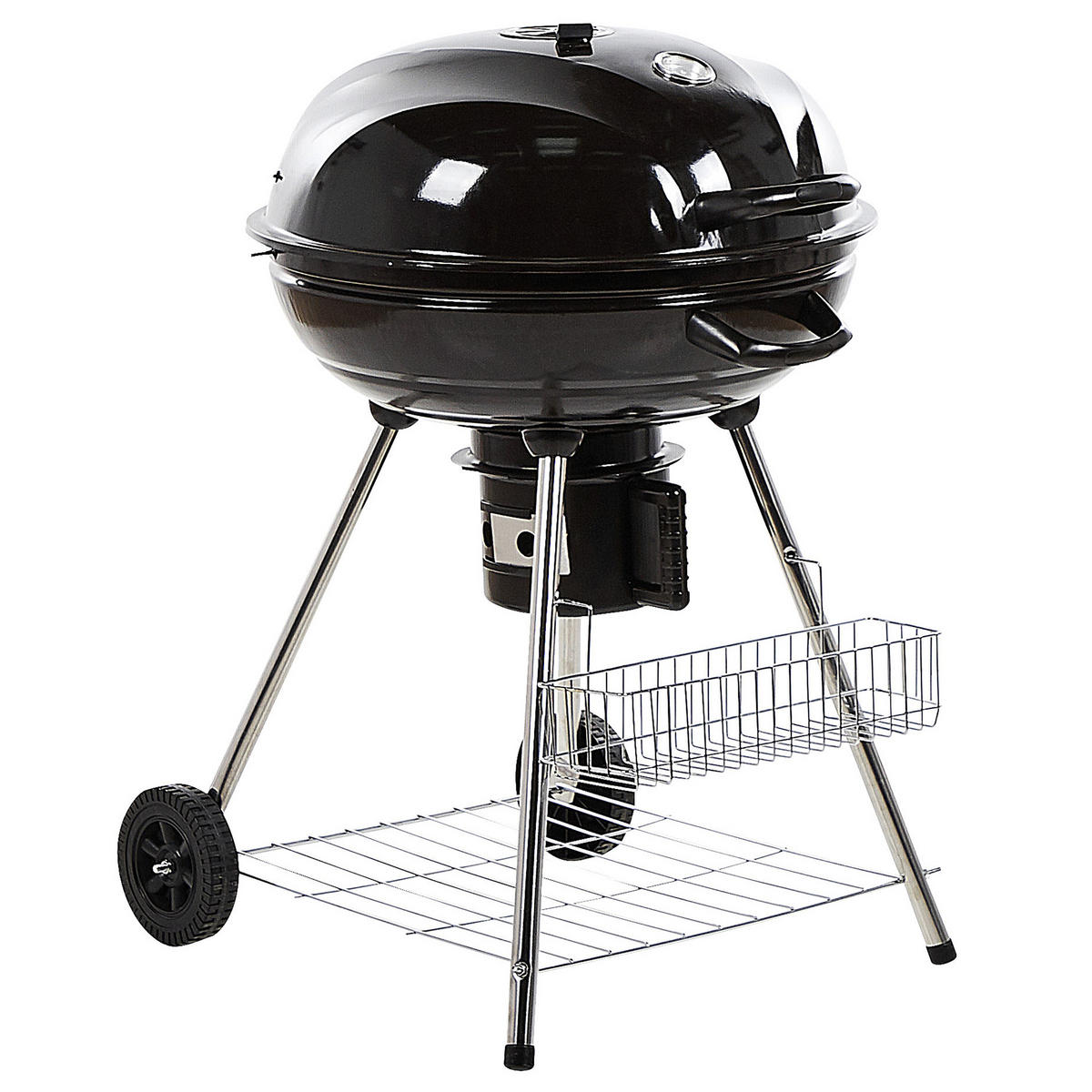 HOLZKOHLE-KUGELGRILL Stah schwarz Marapi - Schwarz, Metall (59/92/58cm)
