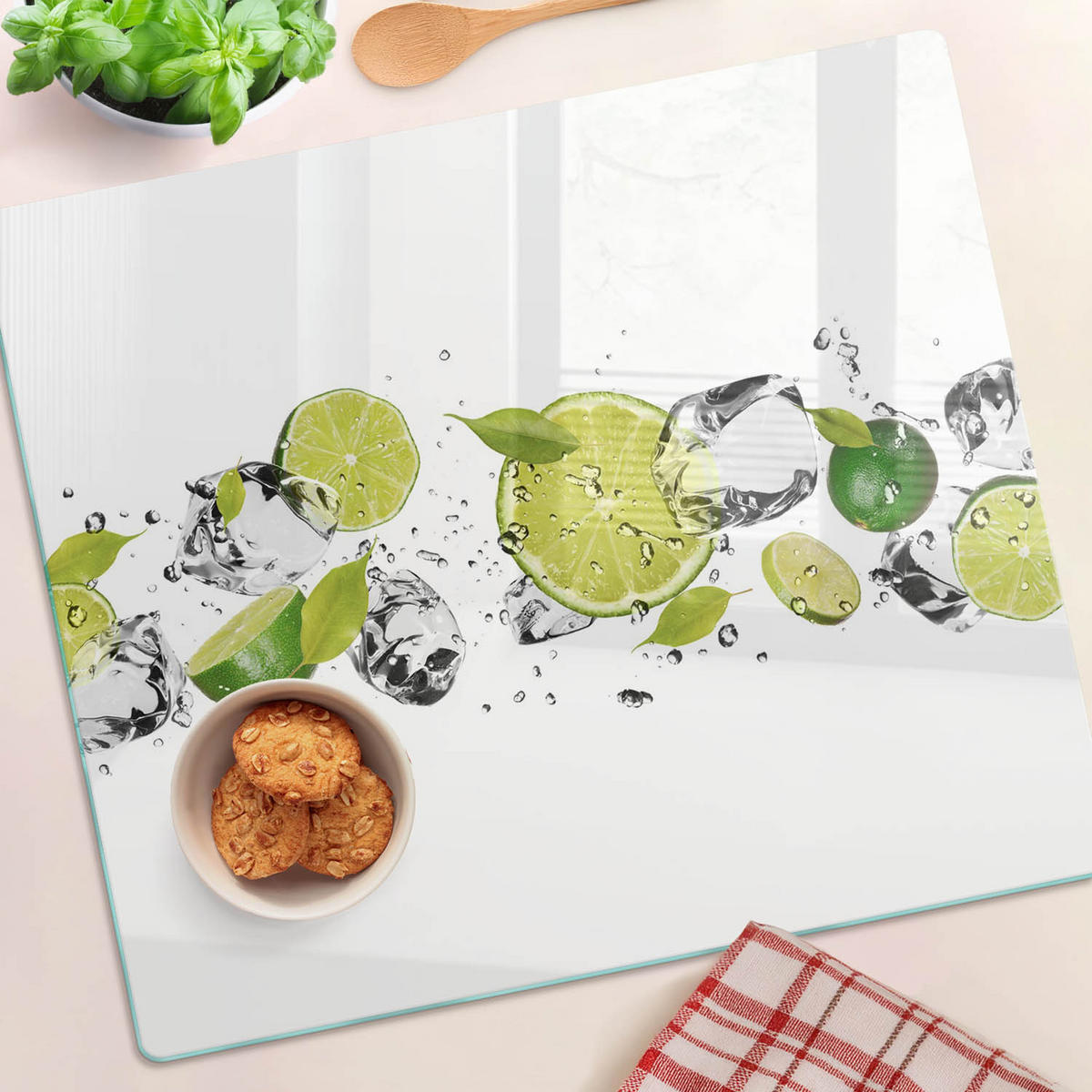 GLASPLATTE 60x52 cm Kalk und Wasser - Grün, Glas (60/0.4/52cm) - TULUP