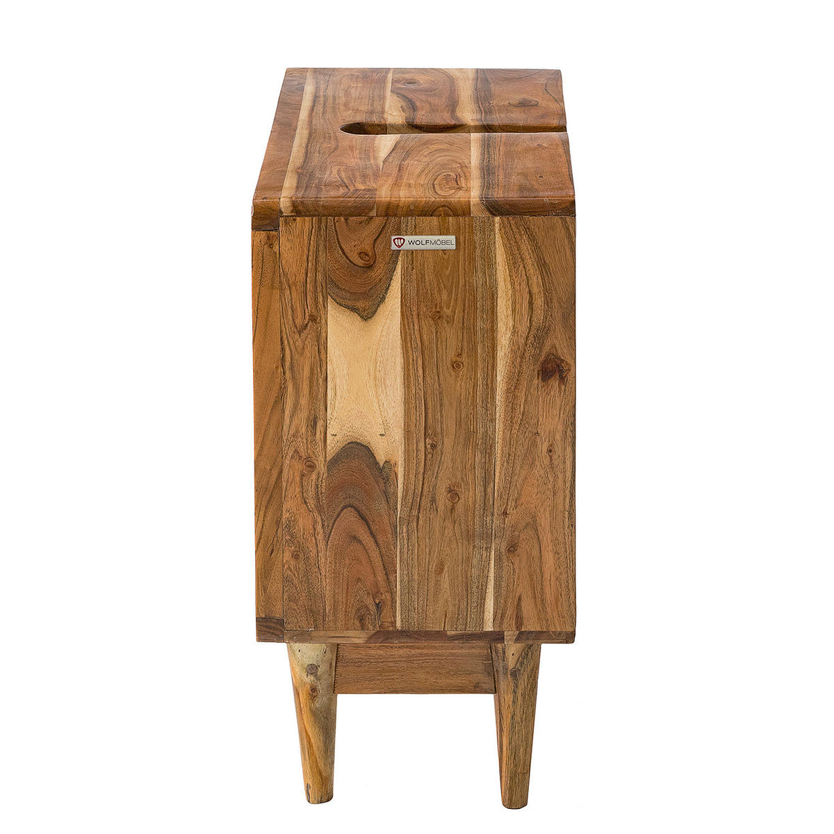 WASCHBECKENUNTERSCHRANK - Akazie massiv, Ecru / Akazie - Akaziefarben, Holz (70/60/30cm) - home24