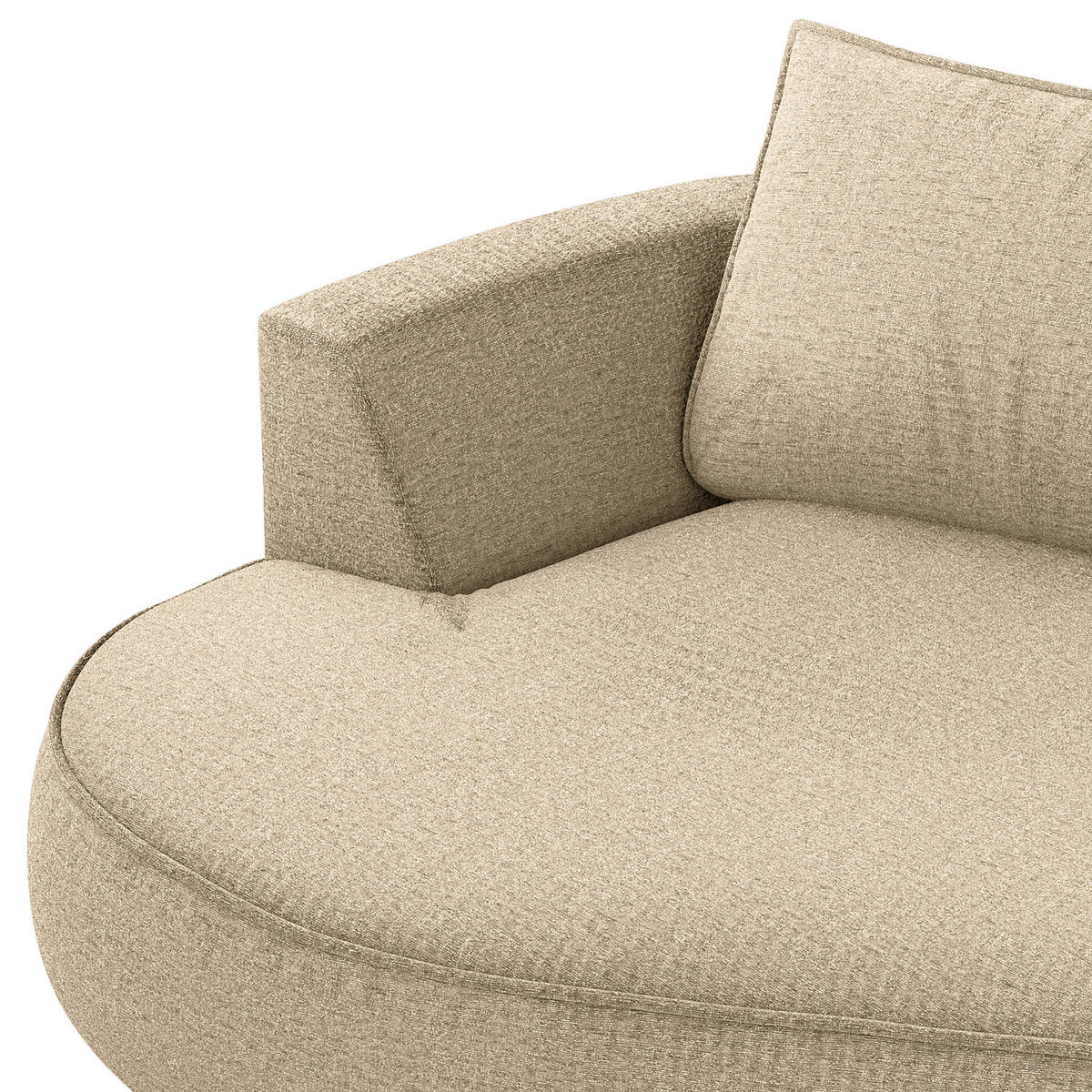 OTTOMANE - modular - Taupe/Schwarz, Kunststoff/Textil (196/82/146cm) - home24
