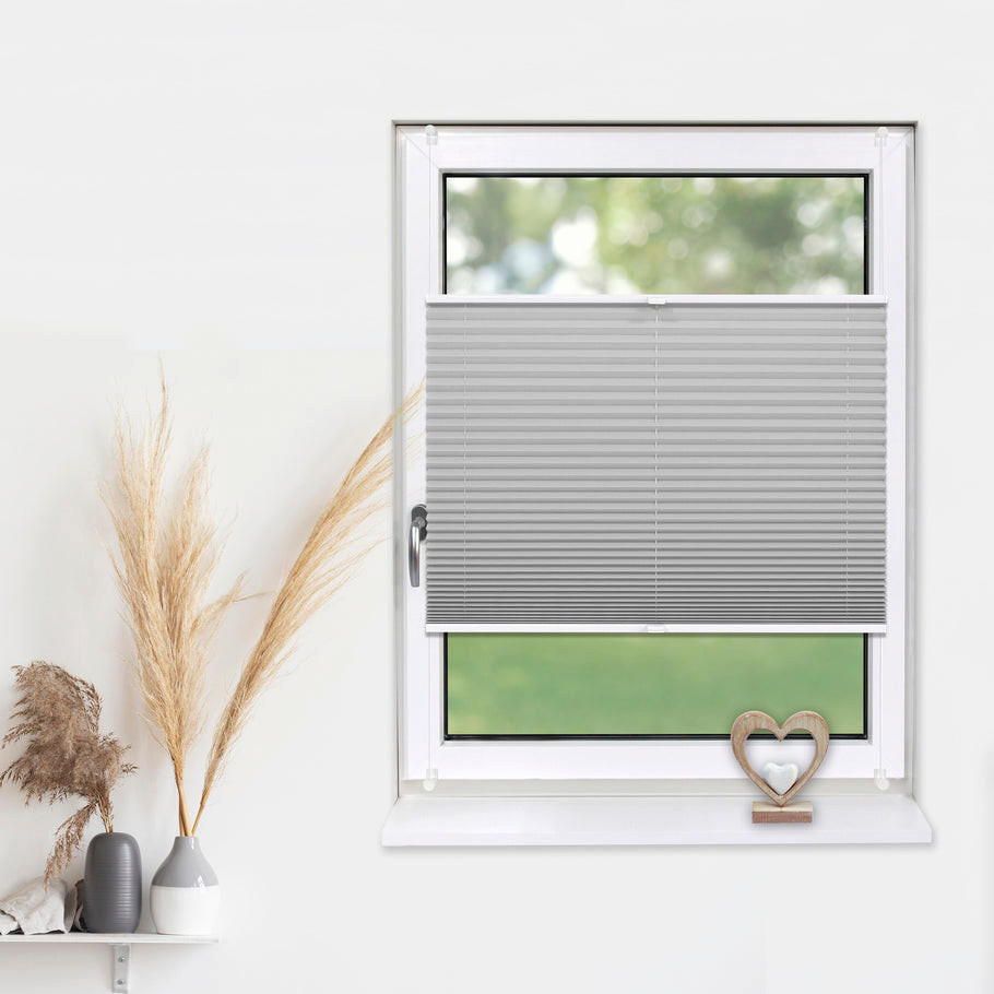 PLISSEE Basic ohne Bohren - Silberfarben, Textil (85/210cm) - Deco-Raum
