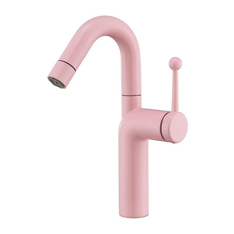 WASCHTISCHARMATUR, 288 x 133 mm, rosa - Pink, Metall (35/10/20cm) - Vallsero