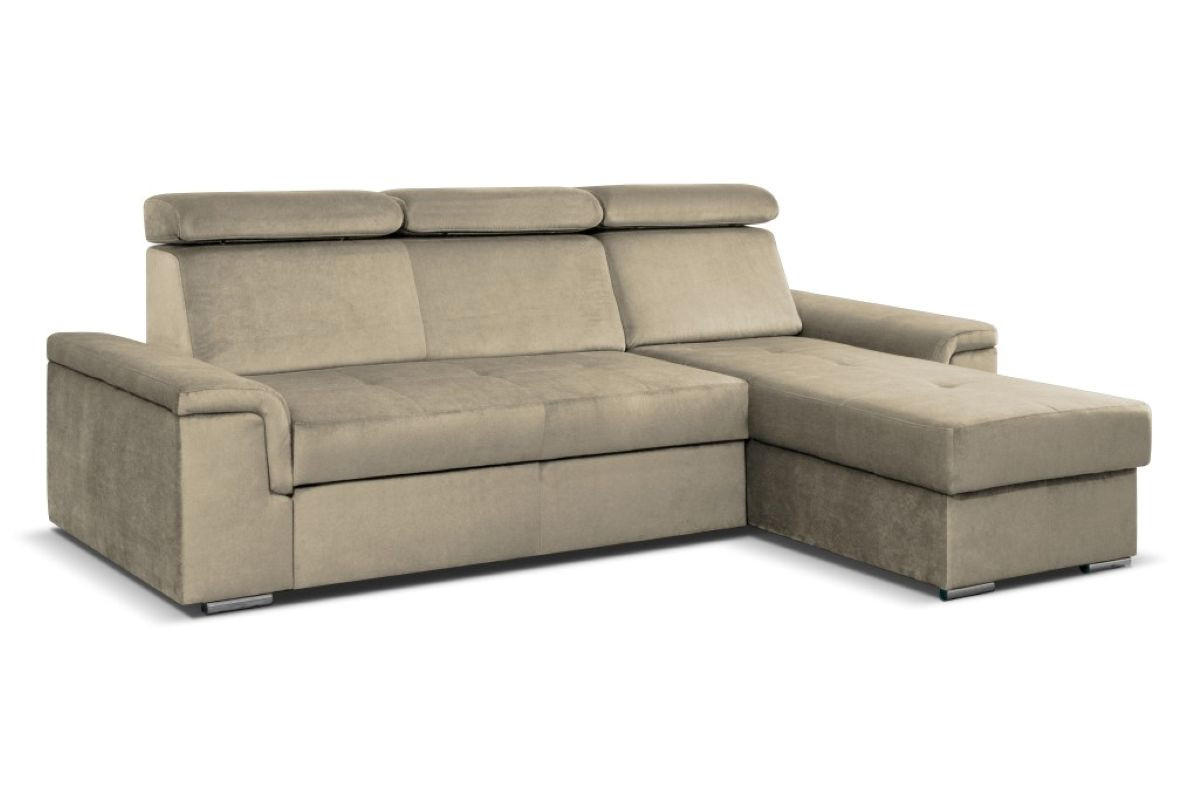 ECKSOFA Monaco L-Form mit Schlaffunktion und Bettkasten 245 cm, beige - Beige, Holz/Kunststoff (245/163cm) - Margaret Hadas24