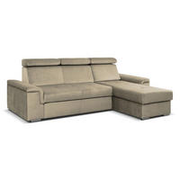 ECKSOFA Monaco L-Form mit Schlaffunktion und Bettkasten 245 cm, beige - Beige, Holz/Kunststoff (245/163cm) - Margaret Hadas24