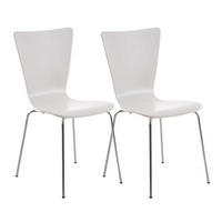 BESUCHERSTUHL Almere - 2er Set weiß - Weiß, Holz (43/84/50cm) - TPFLiving