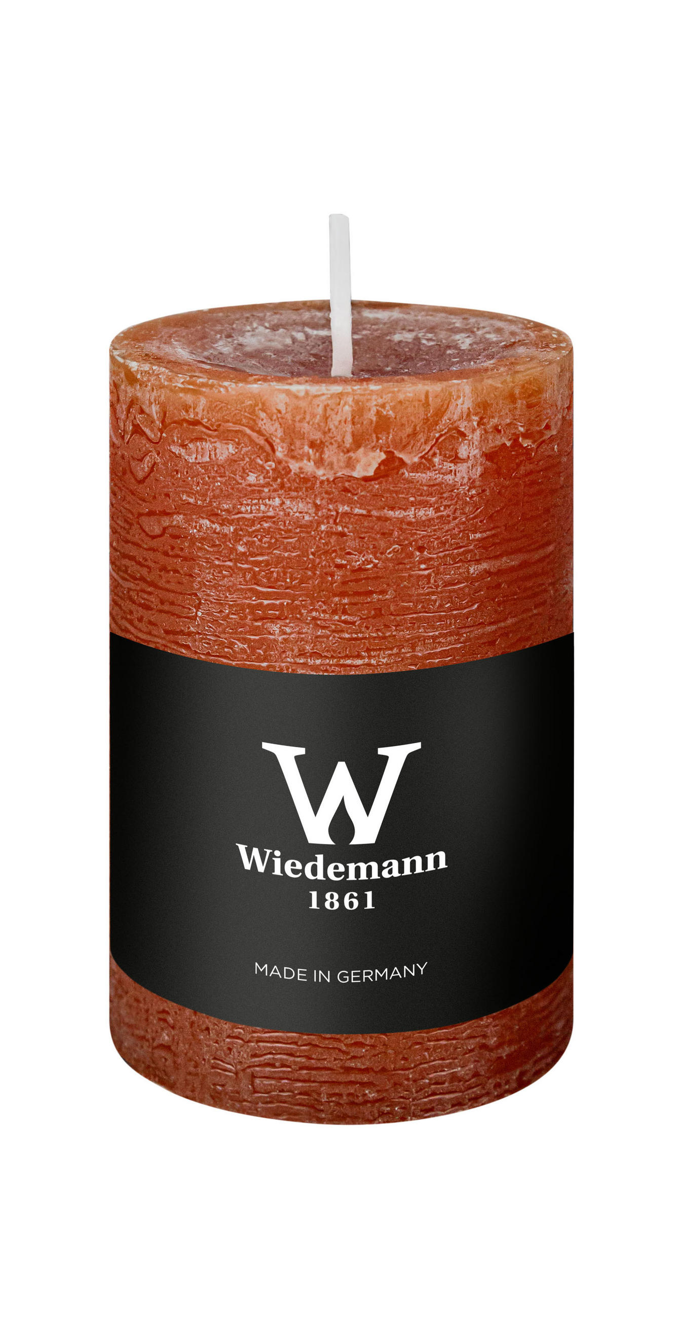 STUMPENKERZE Rustik Marble Style Dukat 90 x Ø 58 mm, 1 Stück - Terra cotta, Paraffin (9cm) - Wiedemann Kerzen