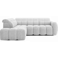 ECKSOFA mit elektrischem Sitzvorschub, Bettkasten und verstellbare Kopflehnen - Hellgrau, Naturmaterialien/Textil (258/208cm) - Eltap