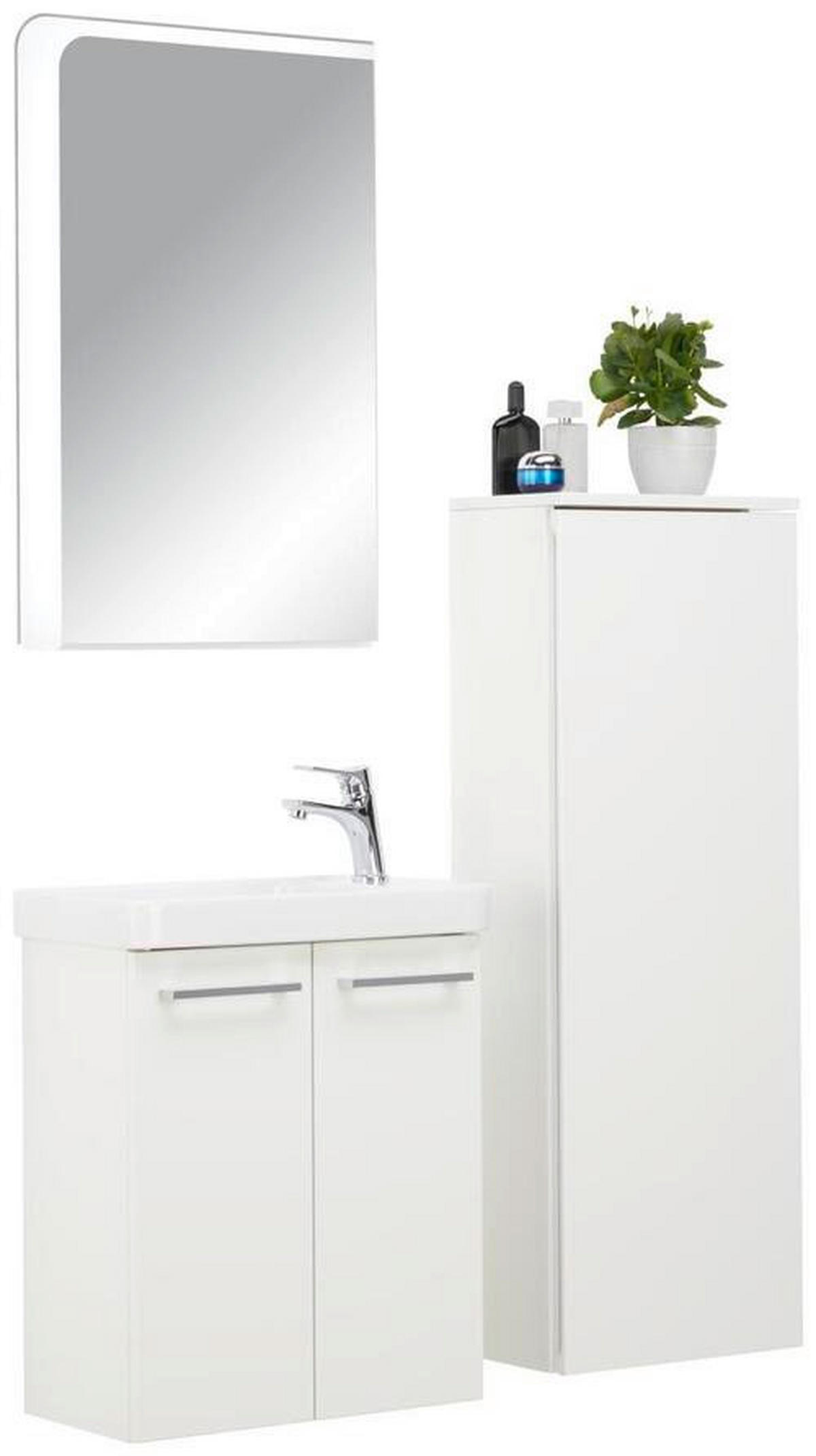 BADEZIMMER  in 55,5 cm  - Weiß, MODERN, Glas/Keramik (55,5cm) - Voleo