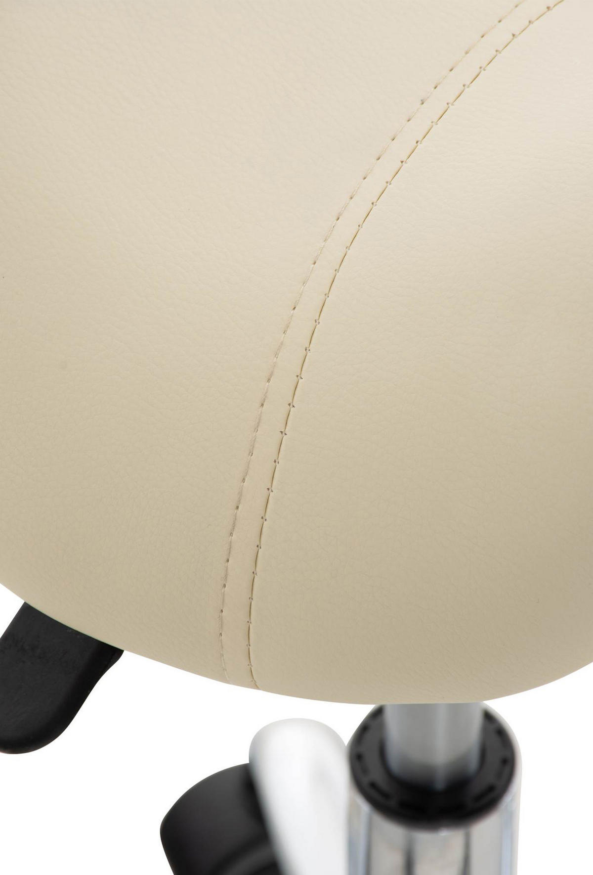 HOCKER 2er Set Lederlook creme - Creme, Textil/Metall (46/53/46cm) - CLP