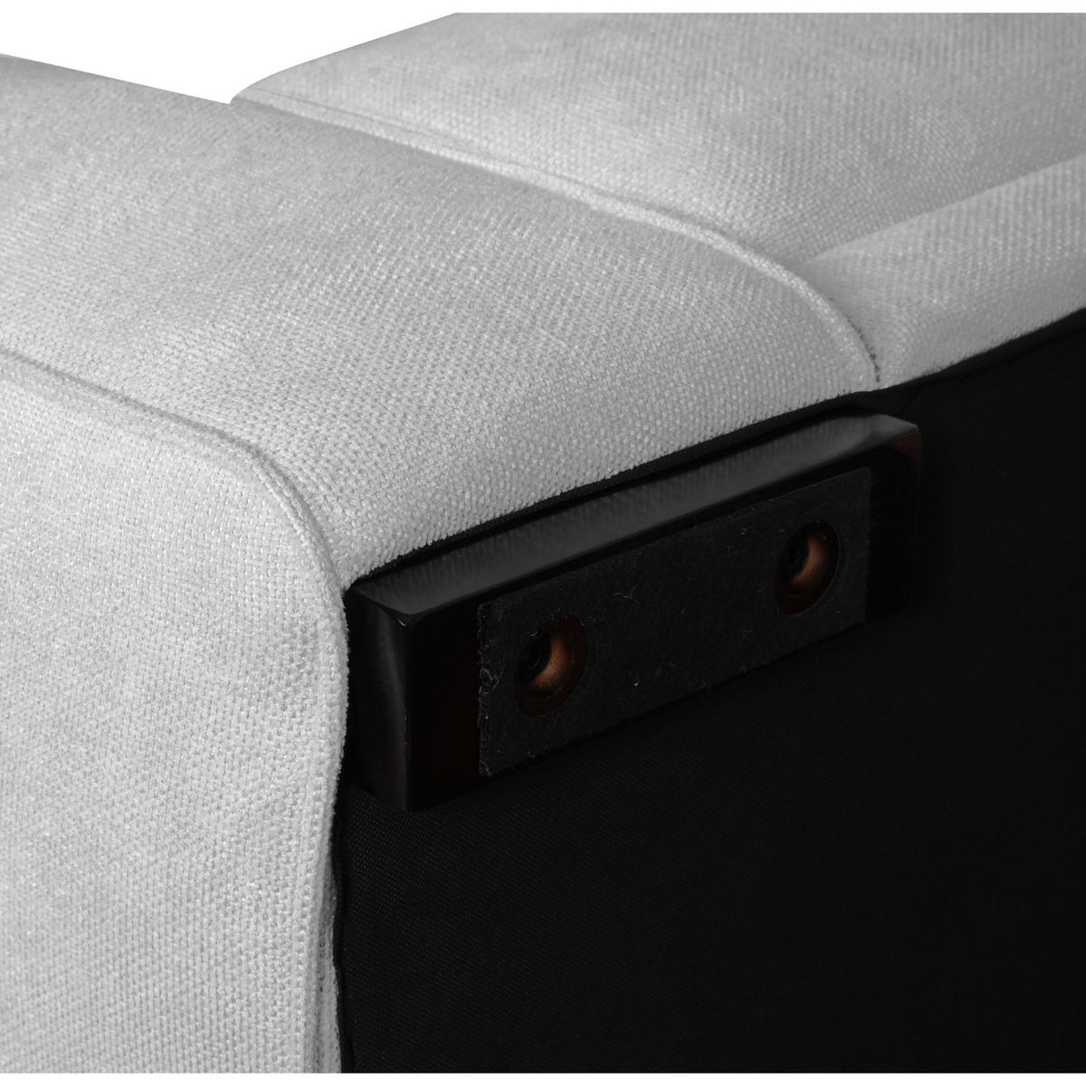ECKSOFA Webstoff Grau - Schwarz/Grau, Holz/Textil (305/105cm) - Furnhouse