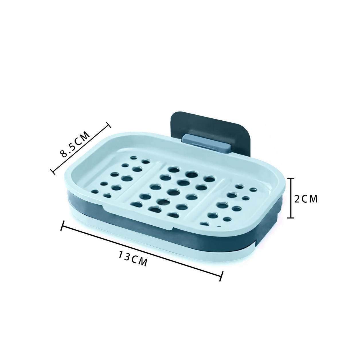 SEIFENSCHALE 13/9/2 cm zum kleben (Hell Blau) - Hellblau, Kunststoff (9/2/13cm) - Intirilife