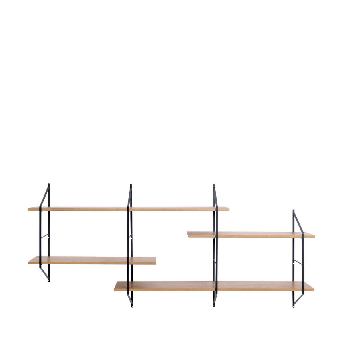 WANDREGAL aus Holz und Metall L191cm - TOCRO - Klares Holz - Eschefarben, Holz (191/79/26cm) - Drawer