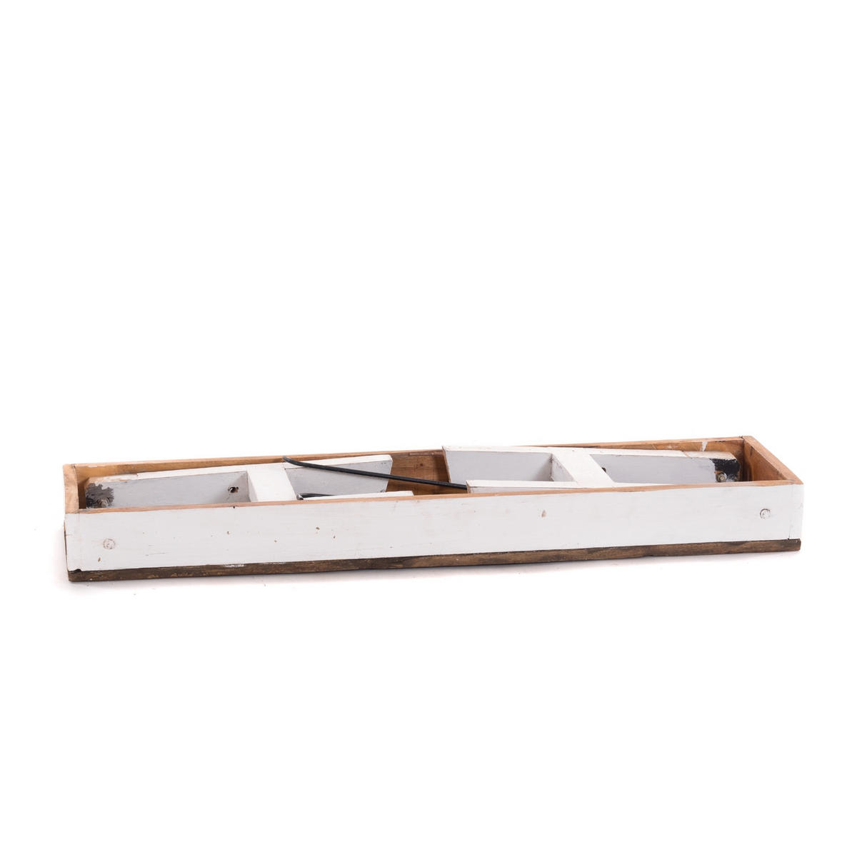 SITZBANK Aldo Recyclingholz massiv, Bein einklappbar 06 weiß-landhaus - Weiß, Holz (112/48/28cm) - DESIGN DELIGHTS