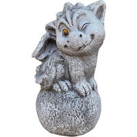 STEINFIGUR Drache Alfredo Steinguss frostfest - Grau, Stein (21/38/21cm) - stoneandstyle
