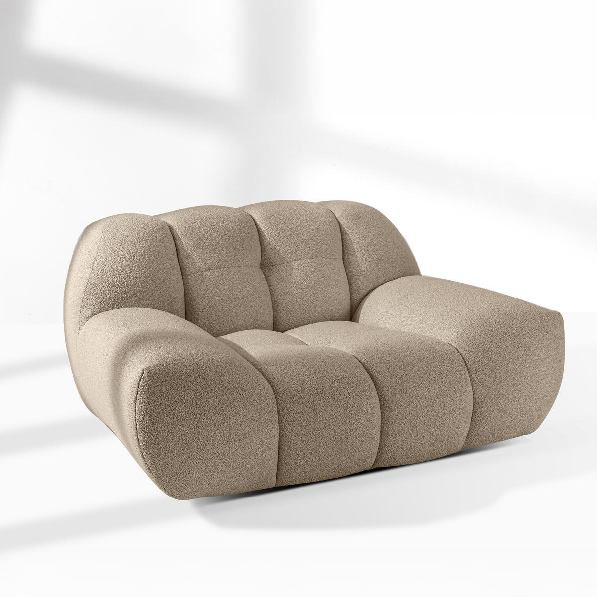 SESSEL VENA Bouclé, Beige - Beige, Holz/Textil (135/72/105cm) - KONSIMO®