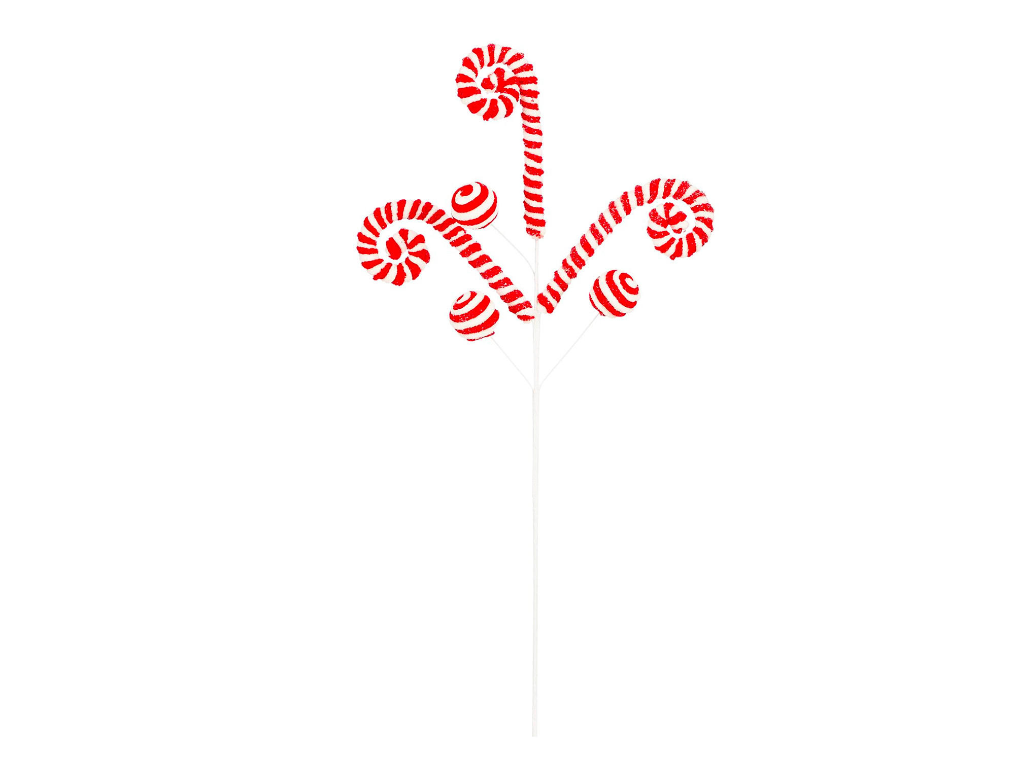 DEKOZWEIG Zuckerstangen rot-weiß 66 cm - Rot/Weiß, Kunststoff (30/66/4cm) - LAALU