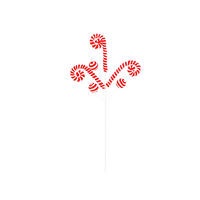DEKOZWEIG Zuckerstangen rot-weiß 66 cm - Rot/Weiß, Kunststoff (30/66/4cm) - LAALU