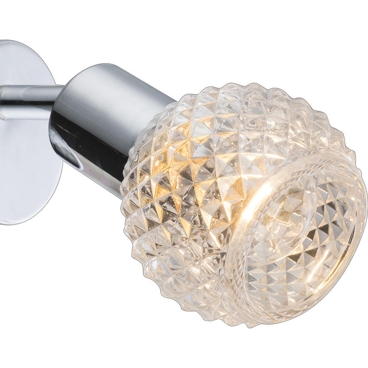 LED DECKENLEUCHTE Keith Silber Metall Glas - Silberfarben, Glas (25/8/19cm) - Globo Lighting