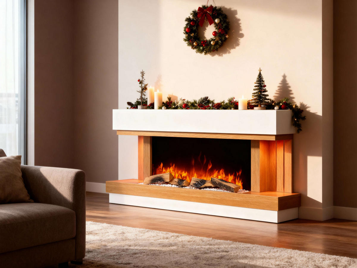 ELEKTROKAMIN Sogne AF52 – 3D-Flammeneffekt, Heizfunktion, WLAN - Weiß, Glas/Holzwerkstoff (132/58/21cm) - ArtiFlame