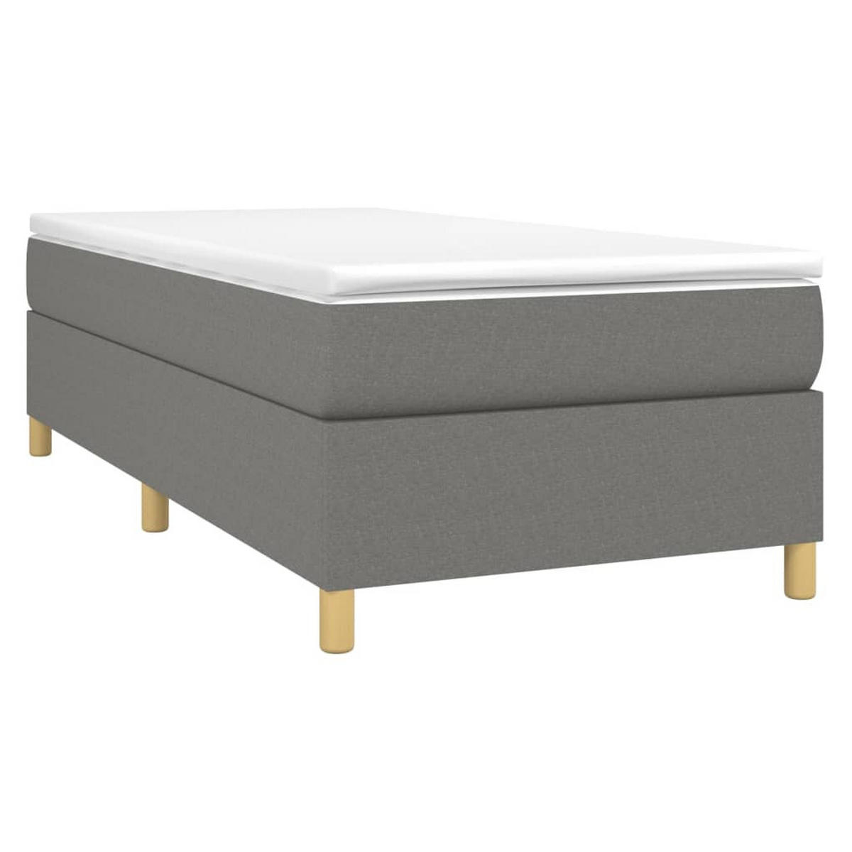 BOXSPRINGBETT Mit Matratze Dunkelgrau 100/200 Cm Stoff - Weiß, Textil (100/200cm) - vidaXL