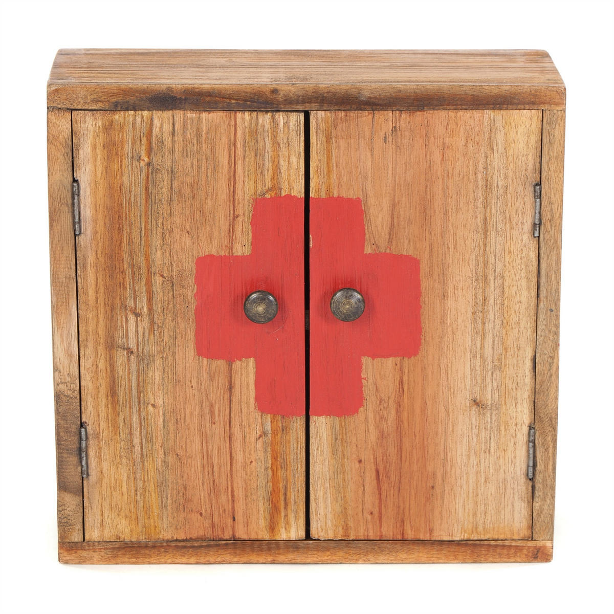 MEDIZINSCHRANK Medic 35x35x13 cm, Recyclingholz massiv - Braun, Holz (35/35/13cm) - DESIGN DELIGHTS