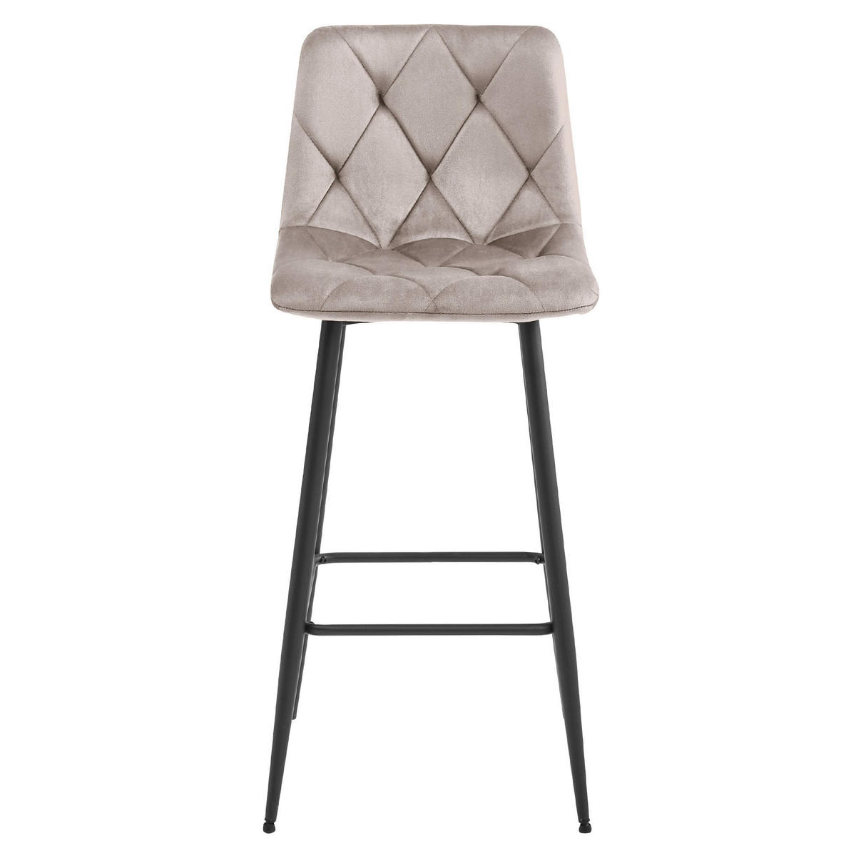 BARHOCKER KODA dunkelbeiger Sitz, schwarze Basis - Sandfarben/Beige, Textil (43.5/104/32.5cm) - Valora