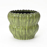 GRÜNER Keramik-Blumentopf, Durchmesser 26 cm, Höhe 24,5 cm - Grün, Keramik (25cm) - Hometopia