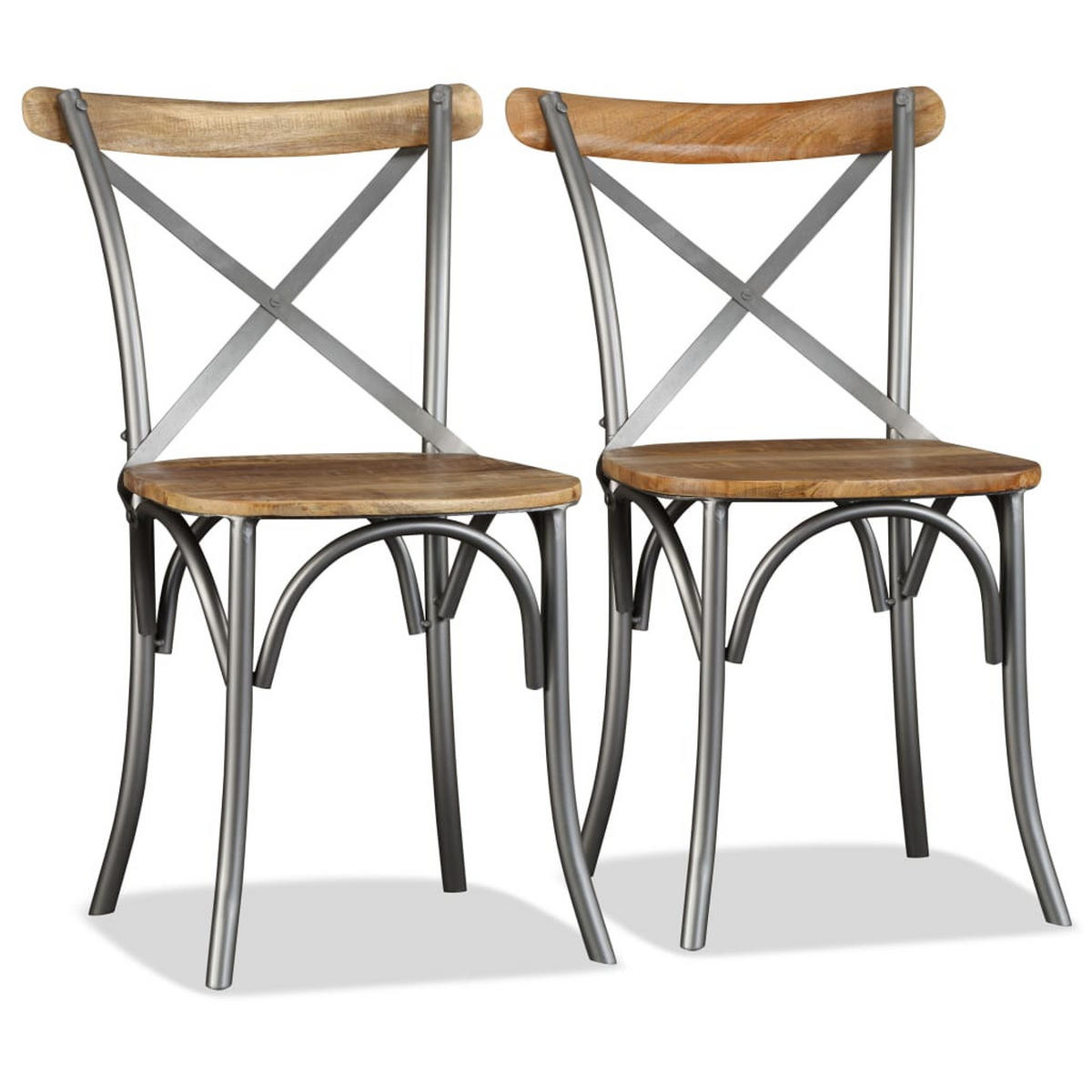 ESSZIMMERSTÜHLE 2 Stk. Massivholz Mango 51*52*84cm - Multicolor, Holz (51/84/52cm) - ZMH