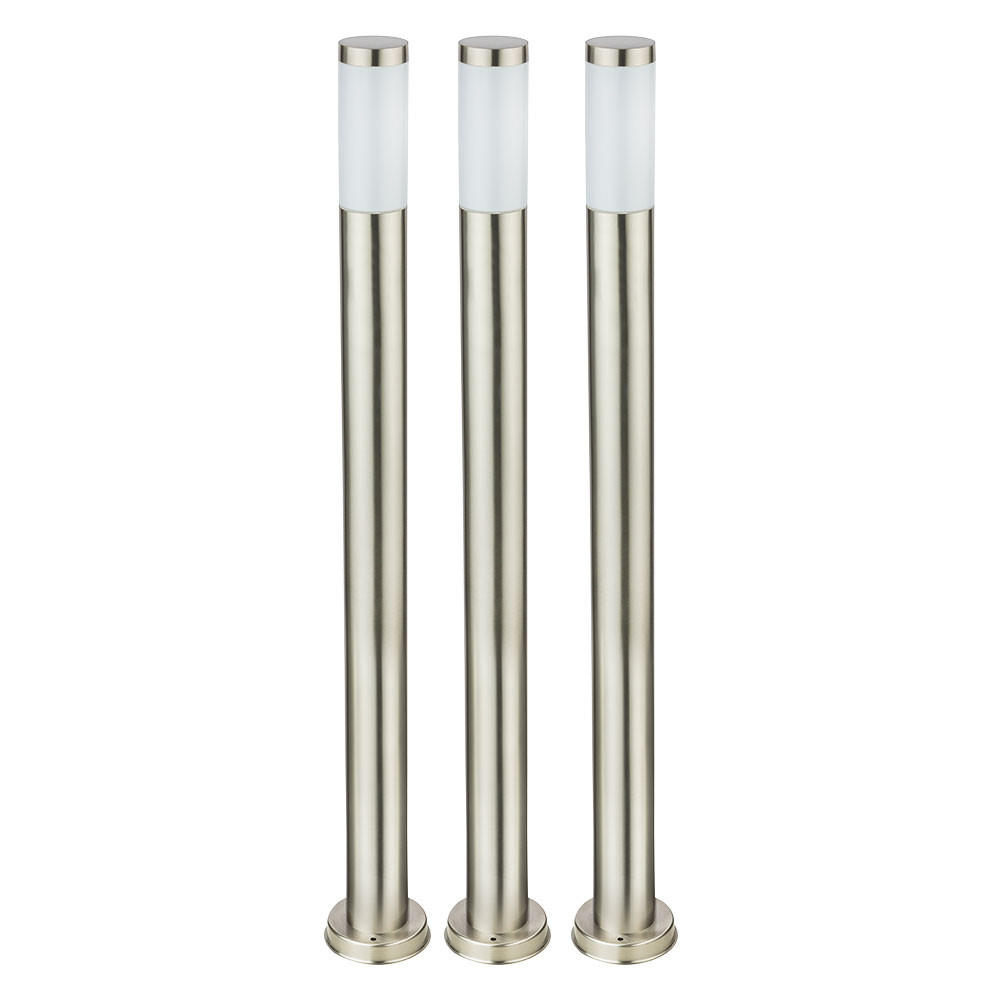 STEHLEUCHTE Edelstahl Silber 3er Set - Silberfarben, Metall (7.6/7.6/110cm) - Globo Lighting